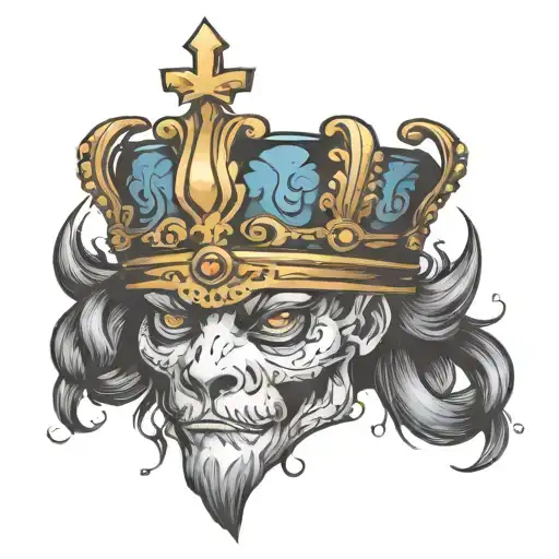 prince crown tattoo design idea