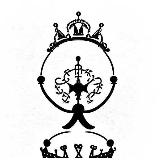 TATTOO ON THE TRAPEZE WITH DATE IN ROMAN NUMBERS I - IX - MCMLIII AND THE CROWN OF A KING tattoo design idea