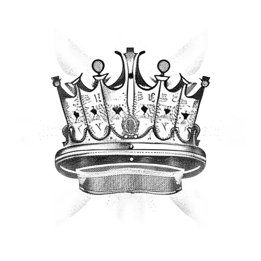 TATTOO ON THE TRAPEZE WITH DATE IN ROMAN NUMBERS I - IX - MCMLIII AND THE CROWN OF A KING tattoo design idea