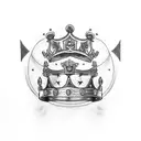 TATTOO ON THE TRAPEZE WITH DATE IN ROMAN NUMBERS I - IX - MCMLIII AND THE CROWN OF A KING tattoo design idea