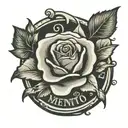 wax seal of rose and the words memento vivere tattoo design idea