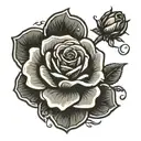 wax seal of rose and the words memento vivere tattoo design idea