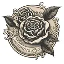wax seal of rose and the words memento vivere tattoo design idea