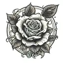 wax seal of rose and the words memento vivere tattoo design idea