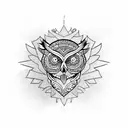 flying owl grabbing a sugar skull through the eyes tattoo design idea