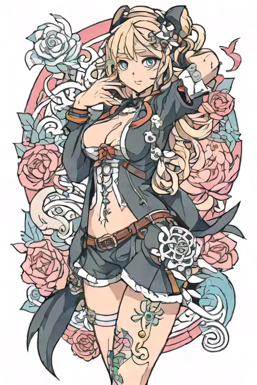 waifu tattoo design idea