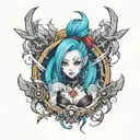 Jinx league of legends tattoo design idea