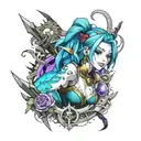 Jinx league of legends tattoo design idea