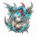 Jinx league of legends tattoo design idea
