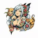 Waifu Ahegao tattoo design idea