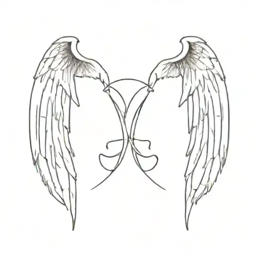 devil horn and angel wings tattoo design idea
