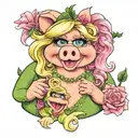 Miss Piggy and Kermit the frog reverse sexes tattoo design idea
