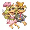 Miss Piggy and Kermit the frog reverse sexes tattoo design idea