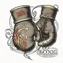 write MAD with the boxing gloves tattoo design idea