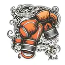 write MAD with the boxing gloves tattoo design idea