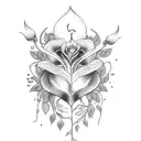 bleeding heart flower tattoo design idea