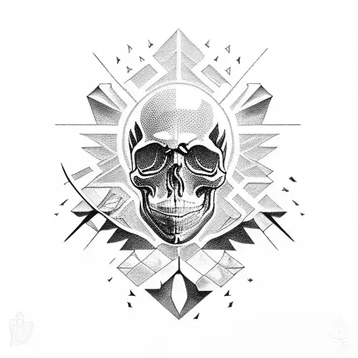 skull space cowboy tattoo design idea