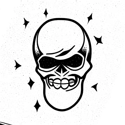 skull space cowboy tattoo design idea
