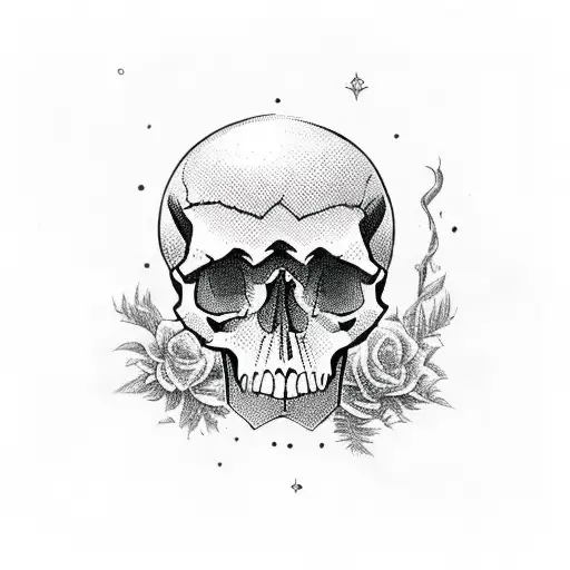 skull space cowboy tattoo design idea