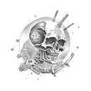 skeleton space cowboy tattoo design idea