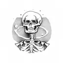 skeleton space cowboy tattoo design idea