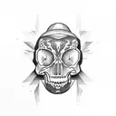 skeleton space cowboy tattoo design idea