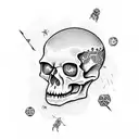 skeleton space cowboy tattoo design idea