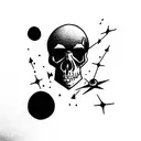 skull space cowboy tattoo design idea
