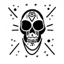 skull space cowboy tattoo design idea
