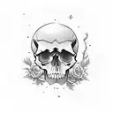 skull space cowboy tattoo design idea