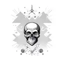 skull space cowboy tattoo design idea