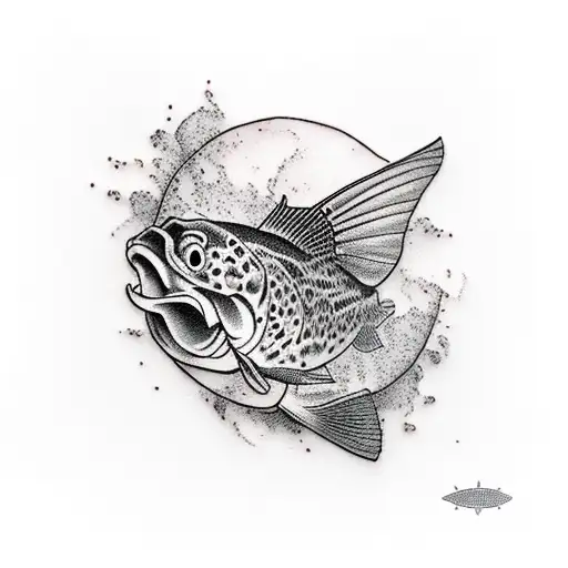 river fly fishing tattoo design idea