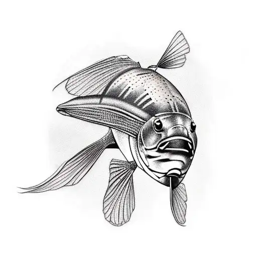 fly fish tattoo design idea