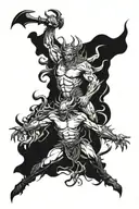 inner demons fighting tattoo design idea