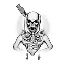 Grim Reaper as a soldier holding a rifle tattoo design idea