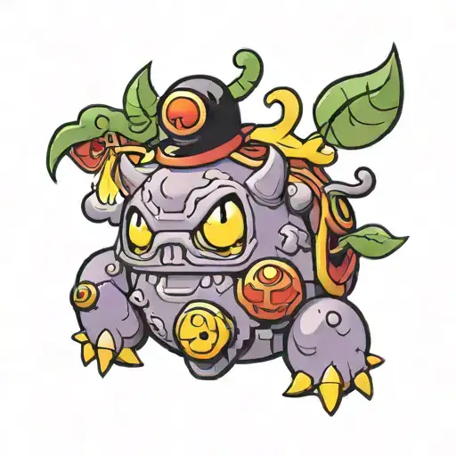 weezing Pokemon rasta tattoo design idea