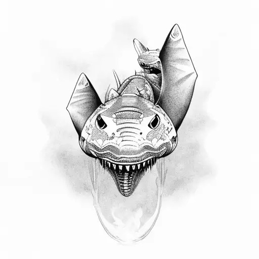 tiburones en el bosque tattoo design idea