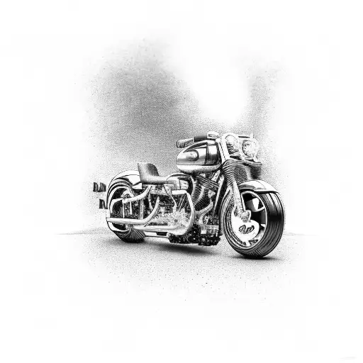 A motorcycle made entirely of welded metal parts tattoo design idea