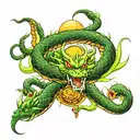 shenron with dragon balls floating tattoo design idea