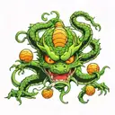 shenron with dragon balls floating tattoo design idea