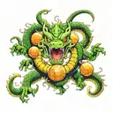 shenron with dragon balls floating tattoo design idea