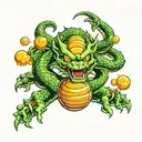 shenron with dragon balls floating tattoo design idea