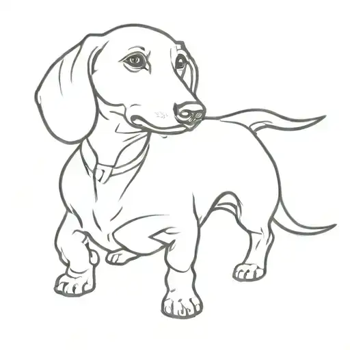 dashchund dog breed tattoo design idea