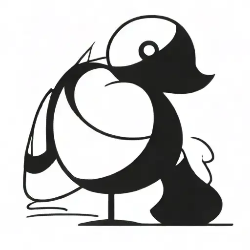funny duck tattoo design idea