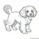 Cavachon dog playing tattoo design idea