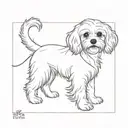 Cavachon dog playing tattoo design idea