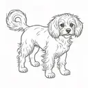 Cavachon dog playing tattoo design idea