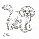 Cavachon dog playing tattoo design idea