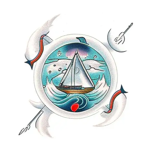 calm during the storm tattoo design idea