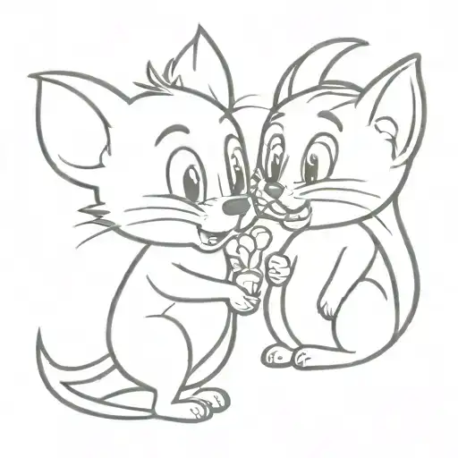 tattoo for couple Tom and Jerry tattoo design idea